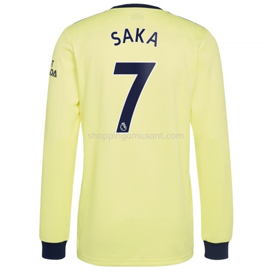 Maillot de Foot Arsenal Bukayo Saka 7 Extérieur 2021-2022 Manche Longue