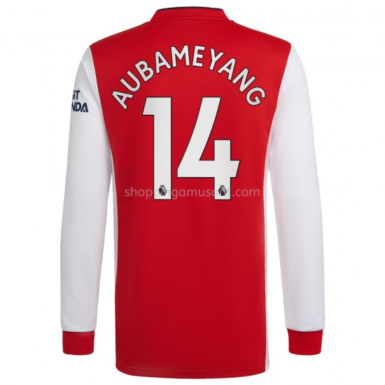 Maillot de Foot Arsenal Pierre-Emerick Aubameyang 14 Domicile 2021-2022 Manche Longue