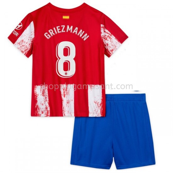 Maillot de Foot Atlético Madrid Antoine Griezmann 8 Enfant Domicile 2021-2022 Manche Courte