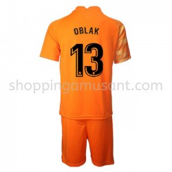 Maillot de Foot Atlético Madrid Gardien Jan Oblak 13 Enfant Domicile 2021-2022 Manche Courte
