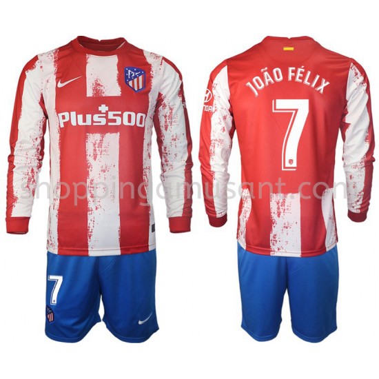 Maillot de Foot Atlético Madrid João Félix 7 Enfant Domicile 2021-2022 Manche Longue