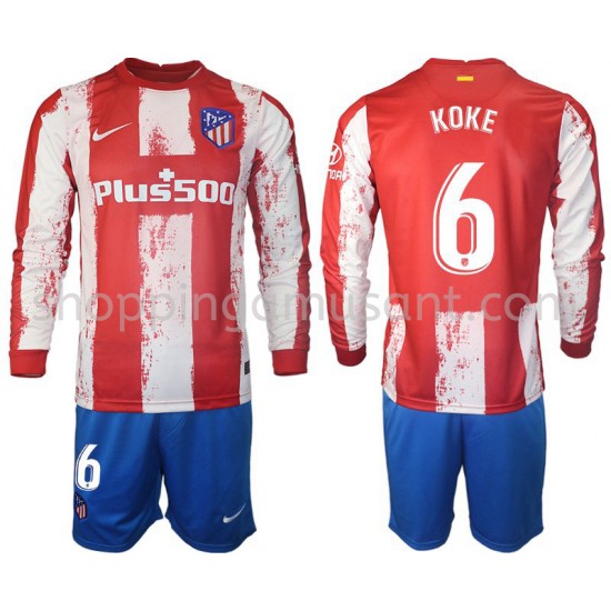 Maillot de Foot Atlético Madrid Koke 6 Enfant Domicile 2021-2022 Manche Longue
