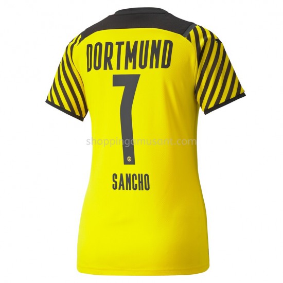 Maillot de Foot Borussia Dortmund Jadon Sancho 7 Féminine Domicile 2021-2022 Manche Courte