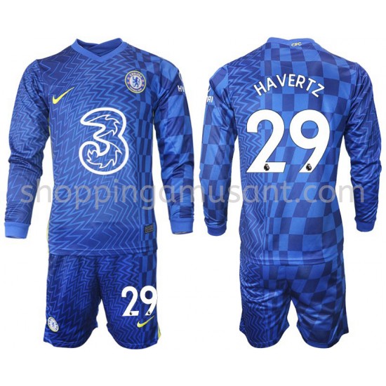 Maillot de Foot Chelsea Havertz 29 Enfant Domicile 2021-2022 Manche Longue