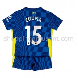 Maillot de Foot Chelsea Kurt Zouma 15 Enfant Domicile 2021-2022 Manche Courte