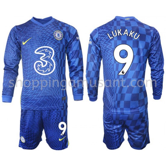 Maillot de Foot Chelsea LUKAKU 9 Enfant Domicile 2021-2022 Manche Longue