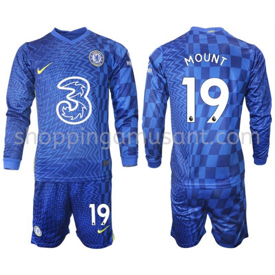 Maillot de Foot Chelsea Mount 19 Enfant Domicile 2021-2022 Manche Longue