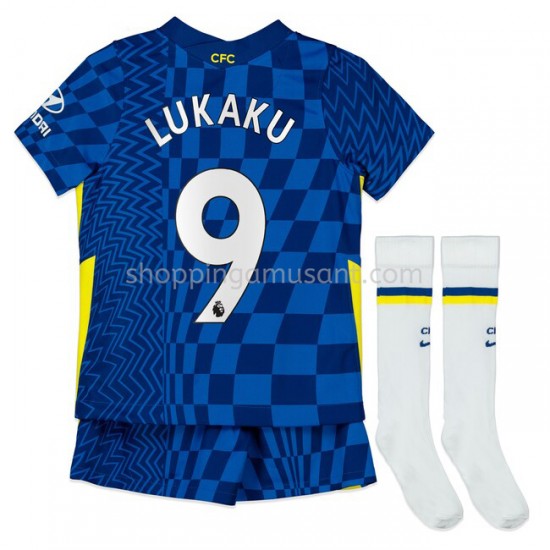 Maillot de Foot Chelsea Romelu Lukaku 9 Enfant Domicile 2021-2022 Manche Courte