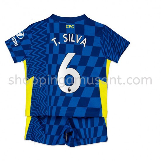 Maillot de Foot Chelsea T. Silva 6 Enfant Domicile 2021-2022 Manche Courte