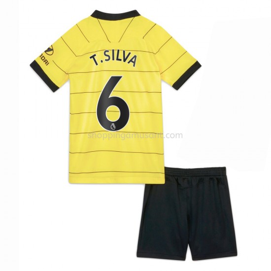 Maillot de Foot Chelsea Thiago Silva 6 Enfant Extérieur 2021-2022 Manche Courte
