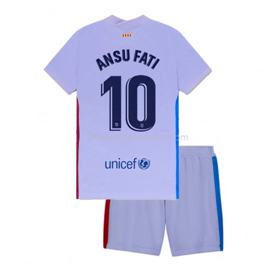 Maillot de Foot FC Barcelone Ansu Fati 10 Enfant Extérieur 2021-2022 Manche Courte