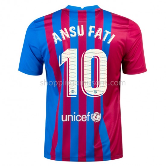Maillot de Foot FC Barcelone Ansu Fati 10 Domicile 2021-2022 Manche Courte