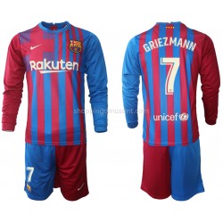 Maillot de Foot FC Barcelone Antoine Griezmann 7 Enfant Domicile 2021-2022 Manche Longue