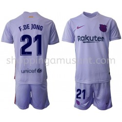 Maillot de Foot FC Barcelone Frenkie de Jong 21 Enfant Extérieur 2021-2022 Manche Courte