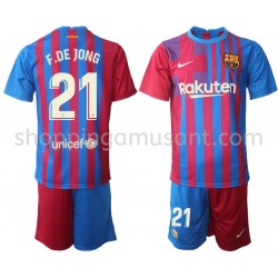 Maillot de Foot FC Barcelone Frenkie de Jong 21 Enfant Domicile 2021-2022 Manche Courte