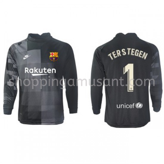 Maillot de Foot FC Barcelone Gardien Ter Stegen 1 Extérieur 2021-2022 Manche Longue