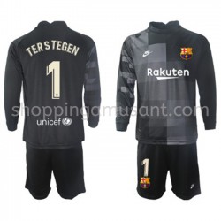 Maillot de Foot FC Barcelone Gardien Ter Stegen 1 Enfant Extérieur 2021-2022 Manche Longue