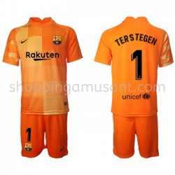 Maillot de Foot FC Barcelone Gardien Ter Stegen 1 Enfant Domicile 2021-2022 Manche Courte