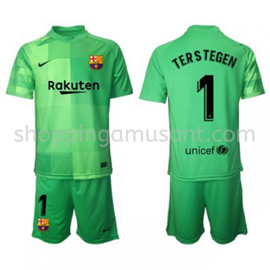 Maillot de Foot FC Barcelone Gardien Ter Stegen 1 Enfant Neutre 2021-2022 Manche Courte