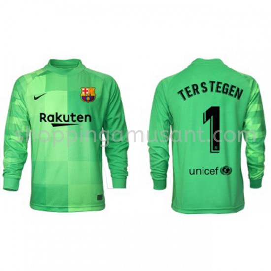 Maillot de Foot FC Barcelone Gardien Ter Stegen 1 Neutre 2021-2022 Manche Longue