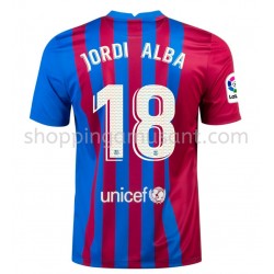 Maillot de Foot FC Barcelone Jordi Alba 18 Domicile 2021-2022 Manche Courte