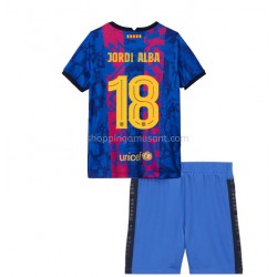 Maillot de Foot FC Barcelone Jordi Alba 18 Enfant Neutre 2021-2022 Manche Courte