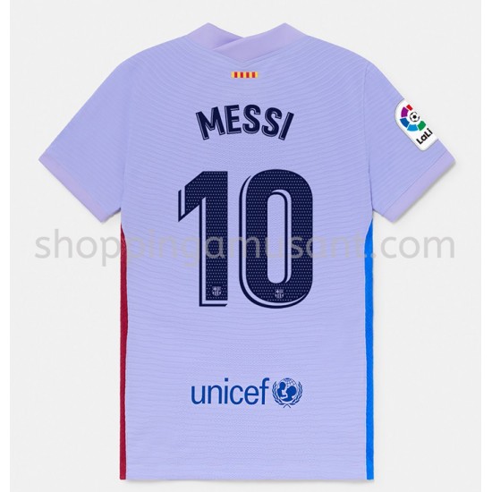 Maillot de Foot FC Barcelone Lionel Messi 10 Extérieur 2021-2022 Manche Courte