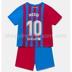 Maillot de Foot FC Barcelone Lionel Messi 10 Enfant Domicile 2021-2022 Manche Courte