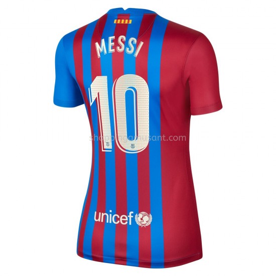 Maillot de Foot FC Barcelone Lionel Messi 10 Féminine Domicile 2021-2022 Manche Courte
