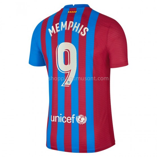 Maillot de Foot FC Barcelone Memphis Depay 9 Domicile 2021-2022 Manche Courte