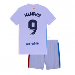 Maillot de Foot FC Barcelone Memphis Depay 9 Enfant Extérieur 2021-2022 Manche Courte