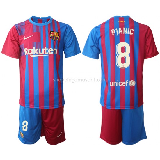 Maillot de Foot FC Barcelone Miralem Pjanic 8 Enfant Domicile 2021-2022 Manche Courte