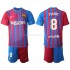 Maillot de Foot FC Barcelone Miralem Pjanic 8 Enfant Domicile 2021-2022 Manche Courte