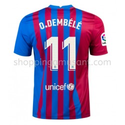 Maillot de Foot FC Barcelone Ousmane Dembele 11 Domicile 2021-2022 Manche Courte
