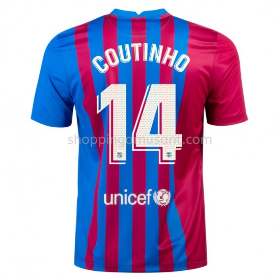 Maillot de Foot FC Barcelone Philippe Coutinho 14 Domicile 2021-2022 Manche Courte