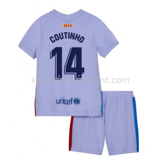 Maillot de Foot FC Barcelone Philippe Coutinho 14 Enfant Neutre 2021-2022 Manche Courte