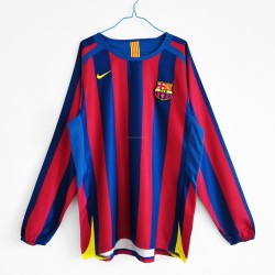 Maillot de Foot FC Barcelone Retro Domicile 2005-2006 Manche Longue