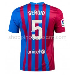 Maillot de Foot FC Barcelone Sergio Busquets 5 Domicile 2021-2022 Manche Courte