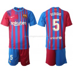 Maillot de Foot FC Barcelone Sergio Busquets 5 Enfant Domicile 2021-2022 Manche Courte