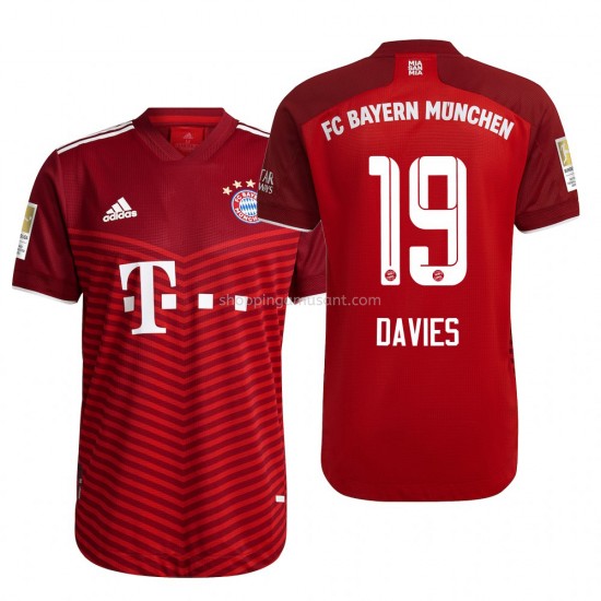 Maillot de Foot Bayern Munich Alphonso Davies 19 Domicile 2021-2022 Manche Courte