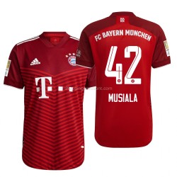 Maillot de Foot Bayern Munich Jamal Musiala 42 Domicile 2021-2022 Manche Courte