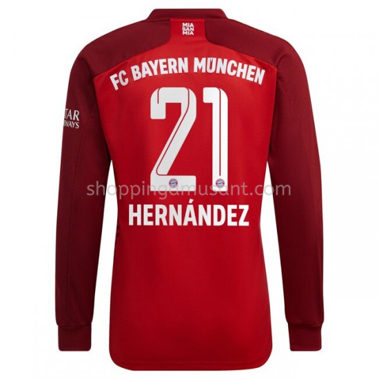 Maillot de Foot Bayern Munich Lucas Hernandez 21 Domicile 2021-2022 Manche Longue