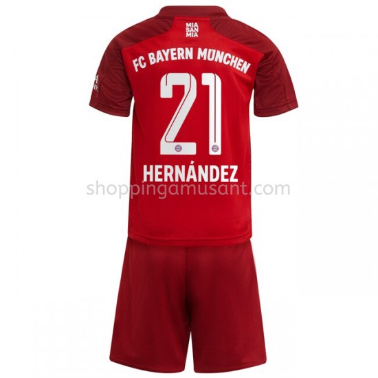 Maillot de Foot Bayern Munich Lucas Hernandez 21 Enfant Domicile 2021-2022 Manche Courte