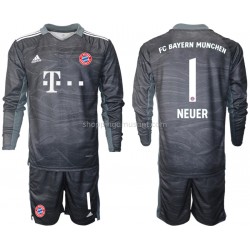 Maillot de Foot Bayern Munich Manuel Neuer 1 Gardien Enfant Extérieur 2021-2022 Manche Longue