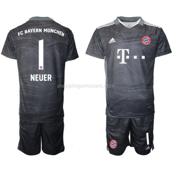 Maillot de Foot Bayern Munich Manuel Neuer 1 Gardien Enfant Extérieur 2021-2022 Manche Courte