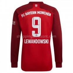 Maillot de Foot Bayern Munich Robert Lewandowski 9 Domicile 2021-2022 Manche Longue