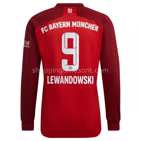 Maillot de Foot Bayern Munich Robert Lewandowski 9 Domicile 2021-2022 Manche Longue