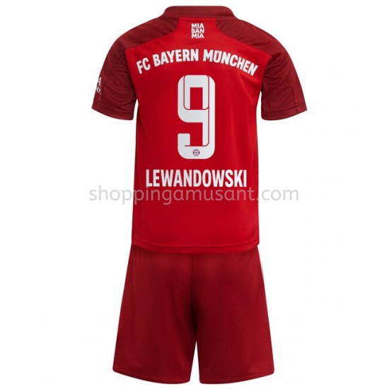 Maillot de Foot Bayern Munich Robert Lewandowski 9 Enfant Domicile 2021-2022 Manche Courte