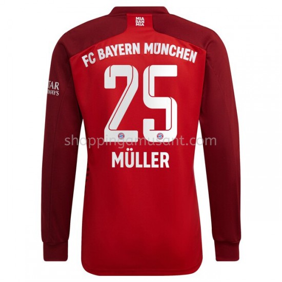 Maillot de Foot Bayern Munich Thomas Müller 25 Domicile 2021-2022 Manche Longue