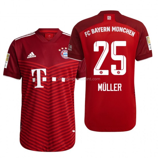 Maillot de Foot Bayern Munich Thomas Müller 25 Domicile 2021-2022 Manche Courte